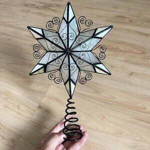 Capiz Shell & Pearl Metal Tree Topper 10"x7"